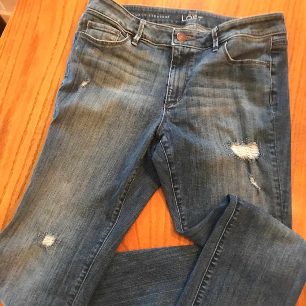 LOFT Curvy Straight Petite Jeans